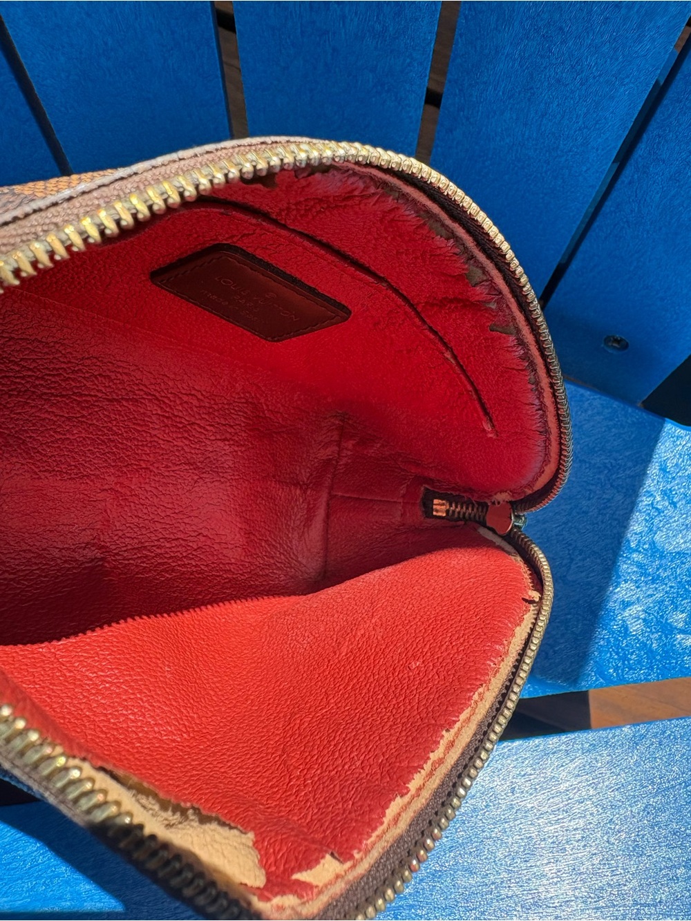 LV Damier Ebene Canvas Pouch with Gold - Picture 14 of 14